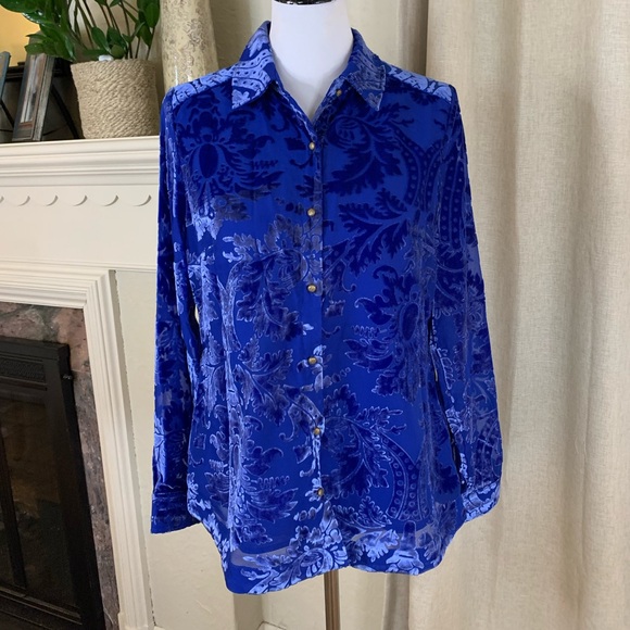 Soft Surroundings Tops - Soft Surroundings womans velvet blouse size small